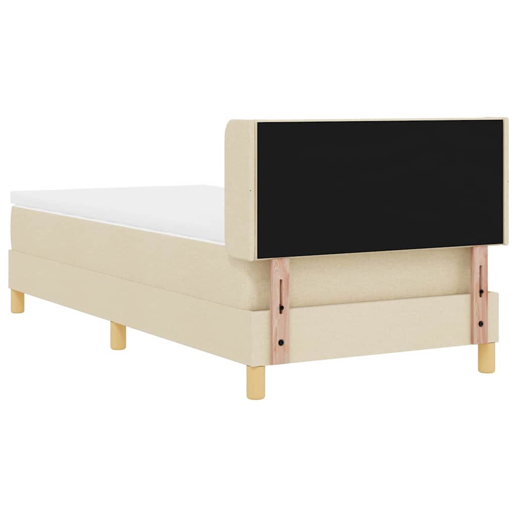 Rugós Ágy matracmal fejtámlával Krém 90 x 190 cm szövet