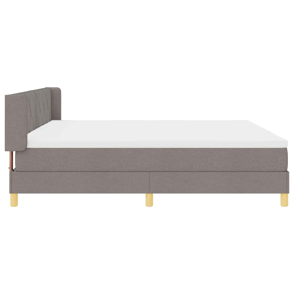 Rugós Ágy matracmal fejtámlával Tópszínű 200 x 200 cm szövet