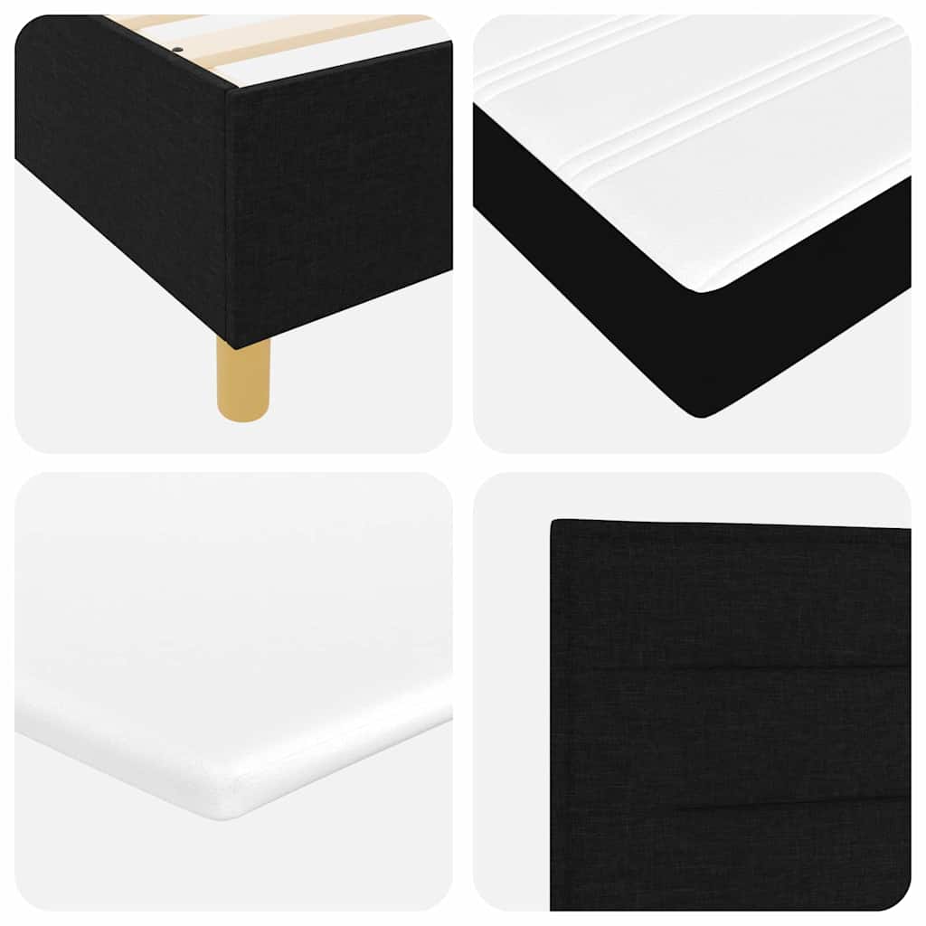 Box Spring ágy matracmal fejtámlával Fekete 200 x 200 cm szövet