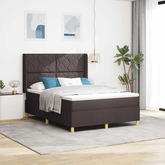Box Spring ágy matracmal sötétbarna 160 x 200 cm szövet