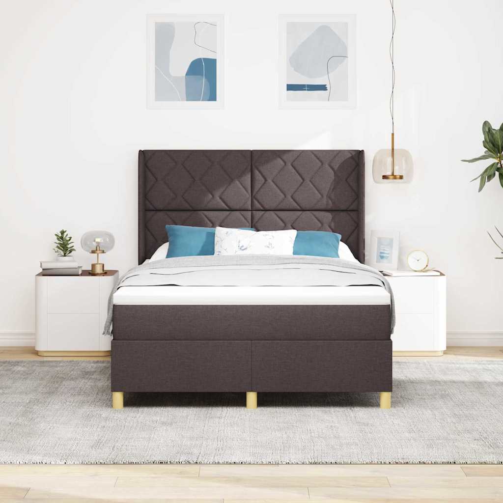 Box Spring ágy matracmal sötétbarna 160 x 200 cm szövet