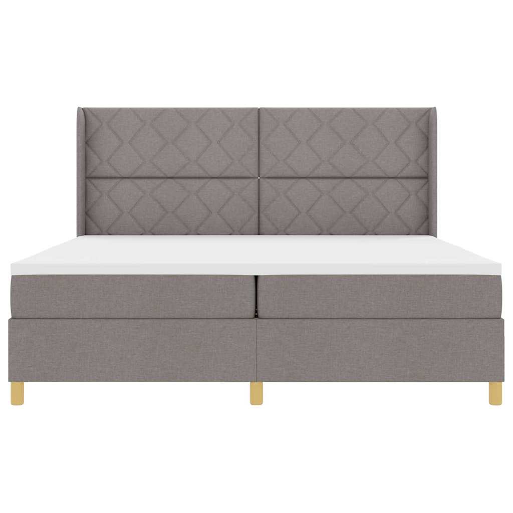 Box Spring ágy matracmal Tópszínű 200 x 200 cm szövet