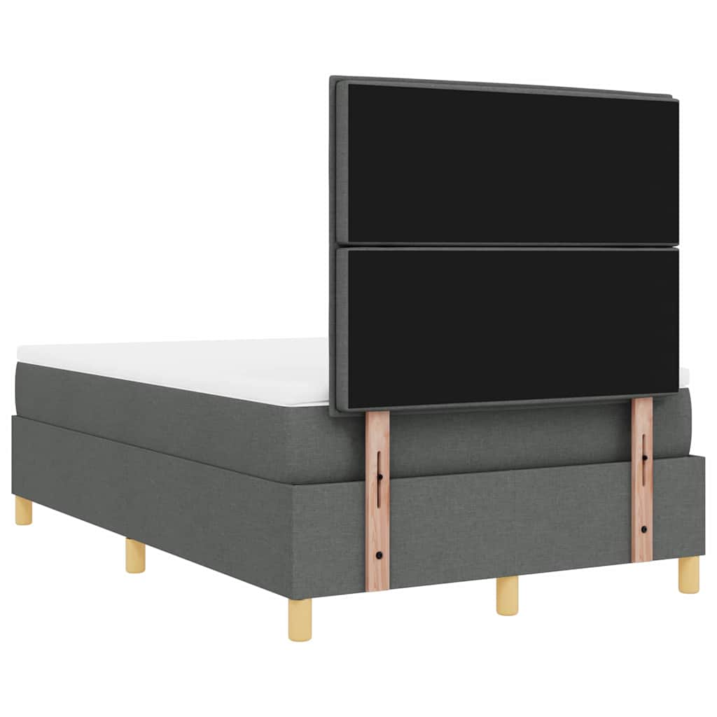 Boxrugós ágy matracmal Sötétszürke 120 x 200 cm szövet