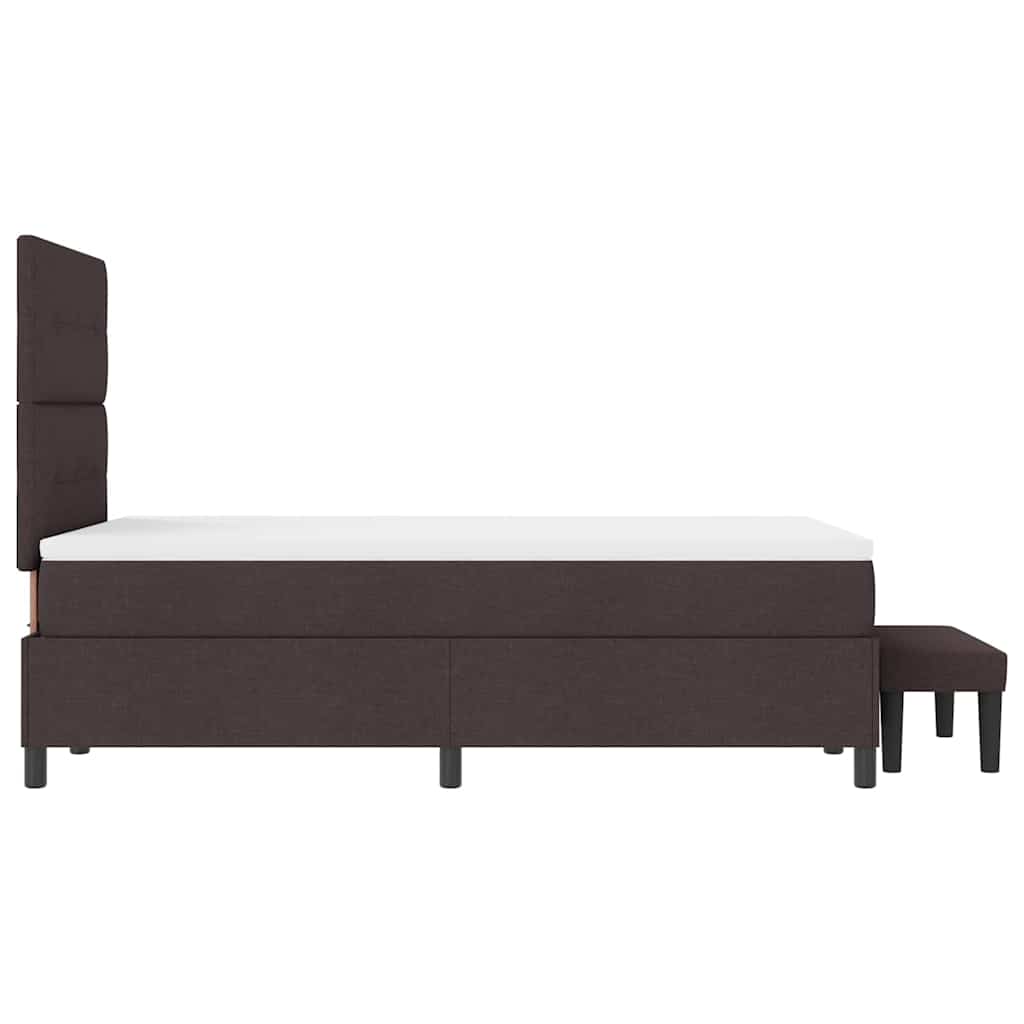 Boxrugós ágy matracmal Sötét Barna 120 x 190 cm szövet
