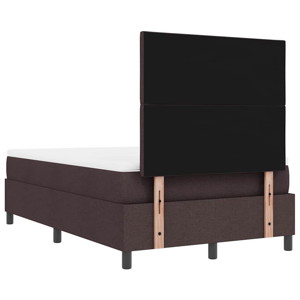 Boxrugós ágy matracmal sötétbarna 120 x 190 cm szövet