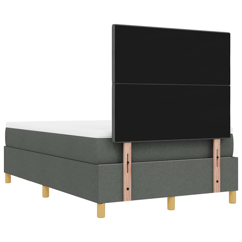 Boxrugós ágy matracmal Sötétszürke 120 x 200 cm szövet