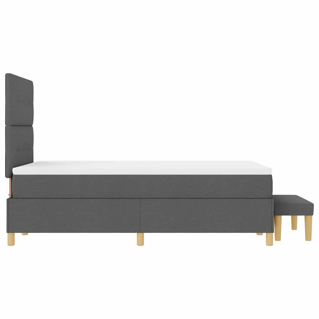 Boxrugós ágy matracmal Sötétszürke 120 x 200 cm szövet