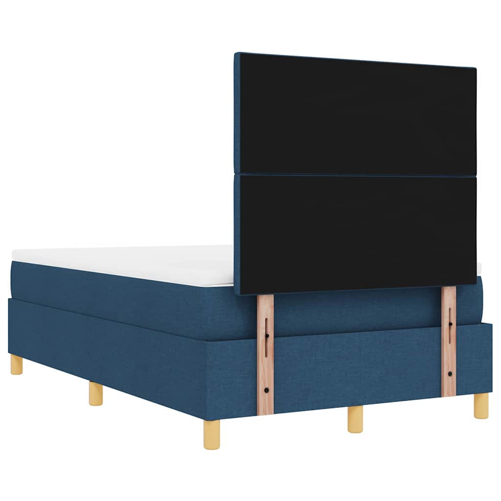 Boxrugós ágy matracmal fejtámlával Kék 120 x 190 cm szövet