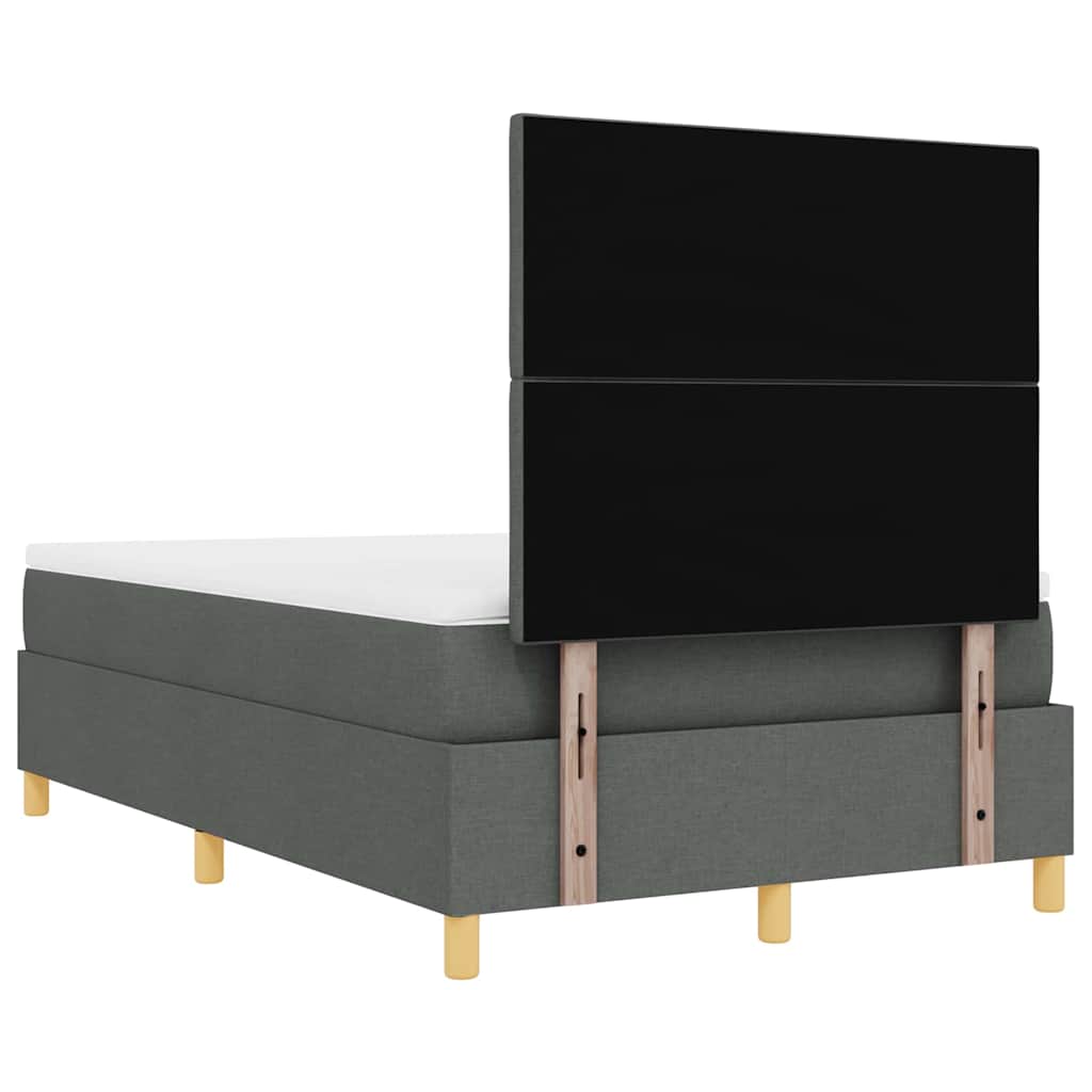 Boxrugós ágy matracmal Sötétszürke 120 x 200 cm szövet