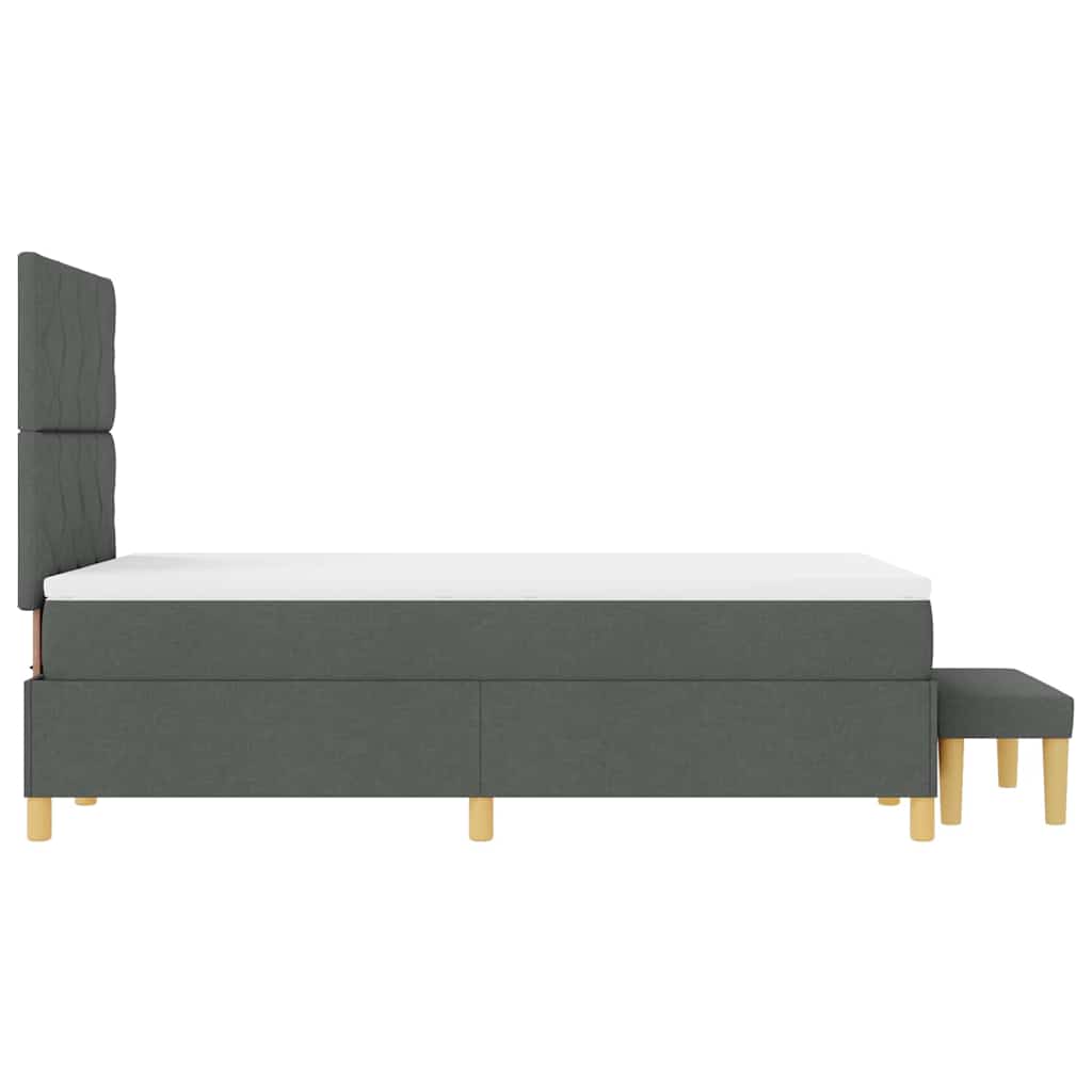 Boxrugós ágy matracmal Sötétszürke 120 x 200 cm szövet