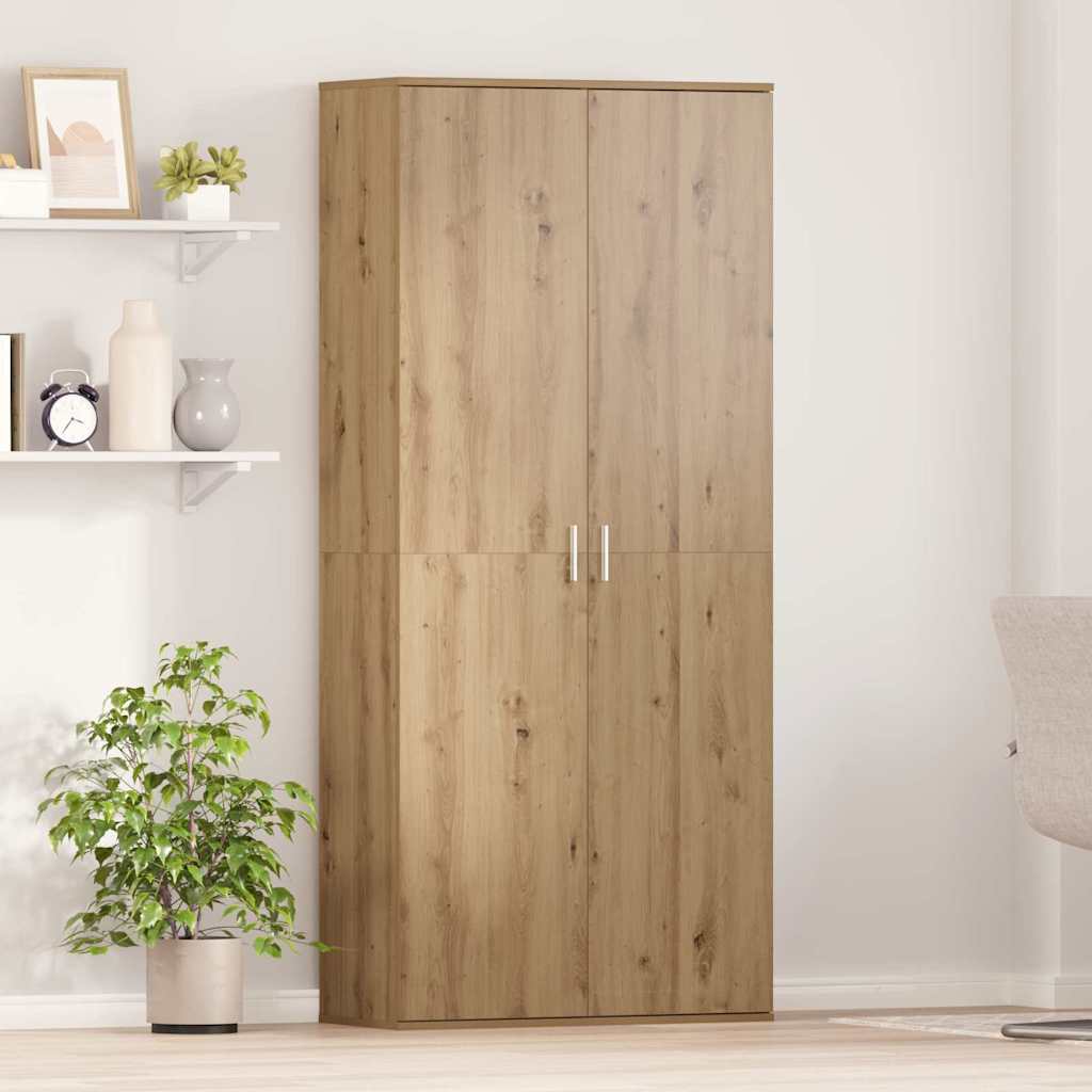 Highboard kézműves tölgy 80 x 35 x 180 cm Faanyag