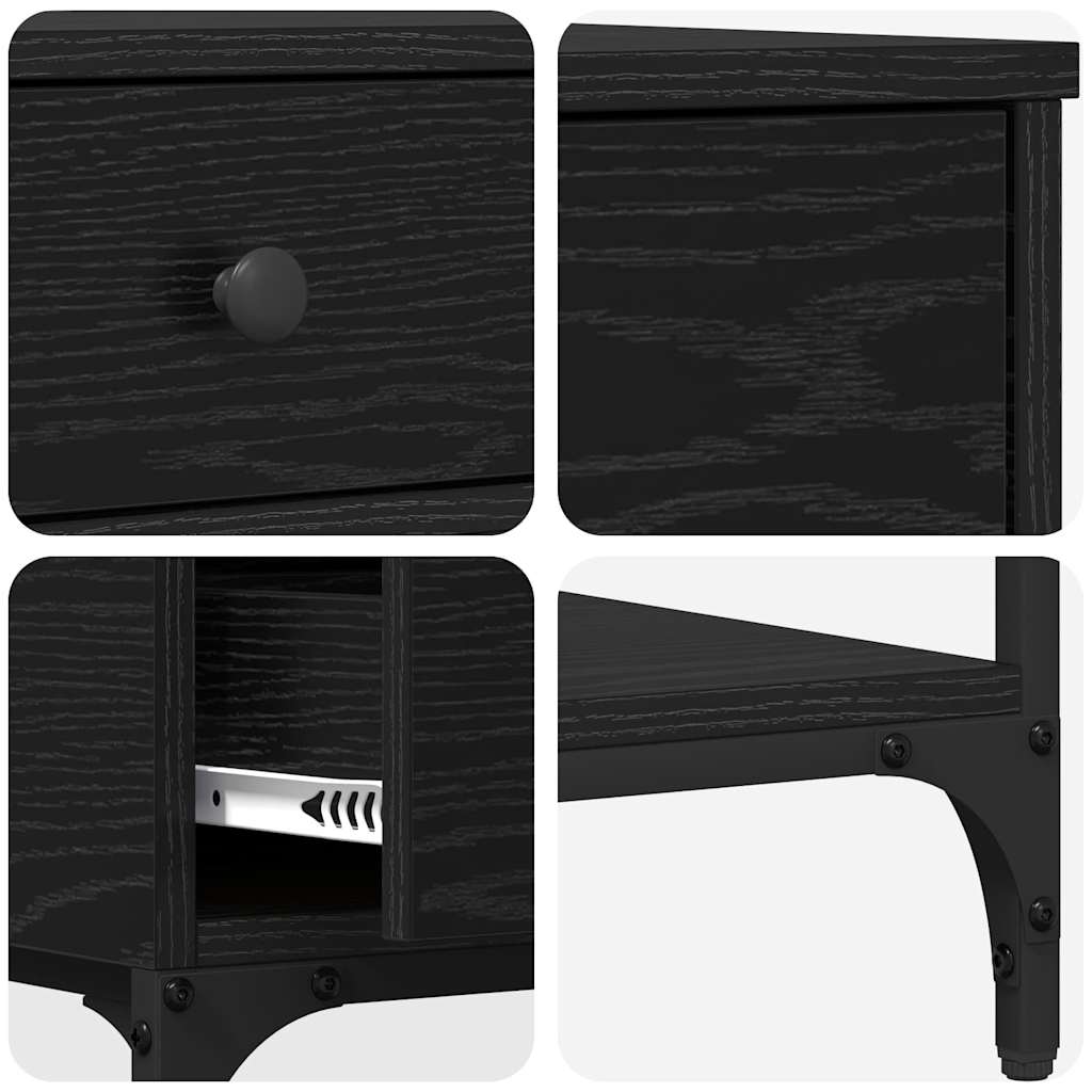Konzolasztal fiókkal Musta tammi 75 x 34.5 x 75 cm Faanyag