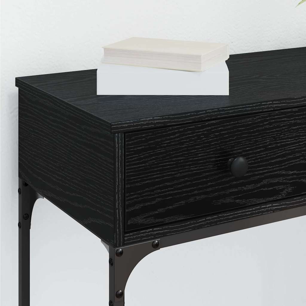 Konzolasztal fiókkal Musta tammi 75 x 34.5 x 75 cm Faanyag