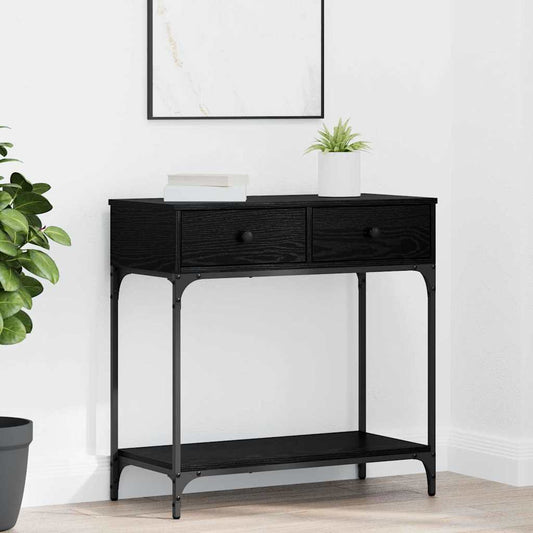 Konzolasztal fiókkal Musta tammi 75 x 34.5 x 75 cm Faanyag