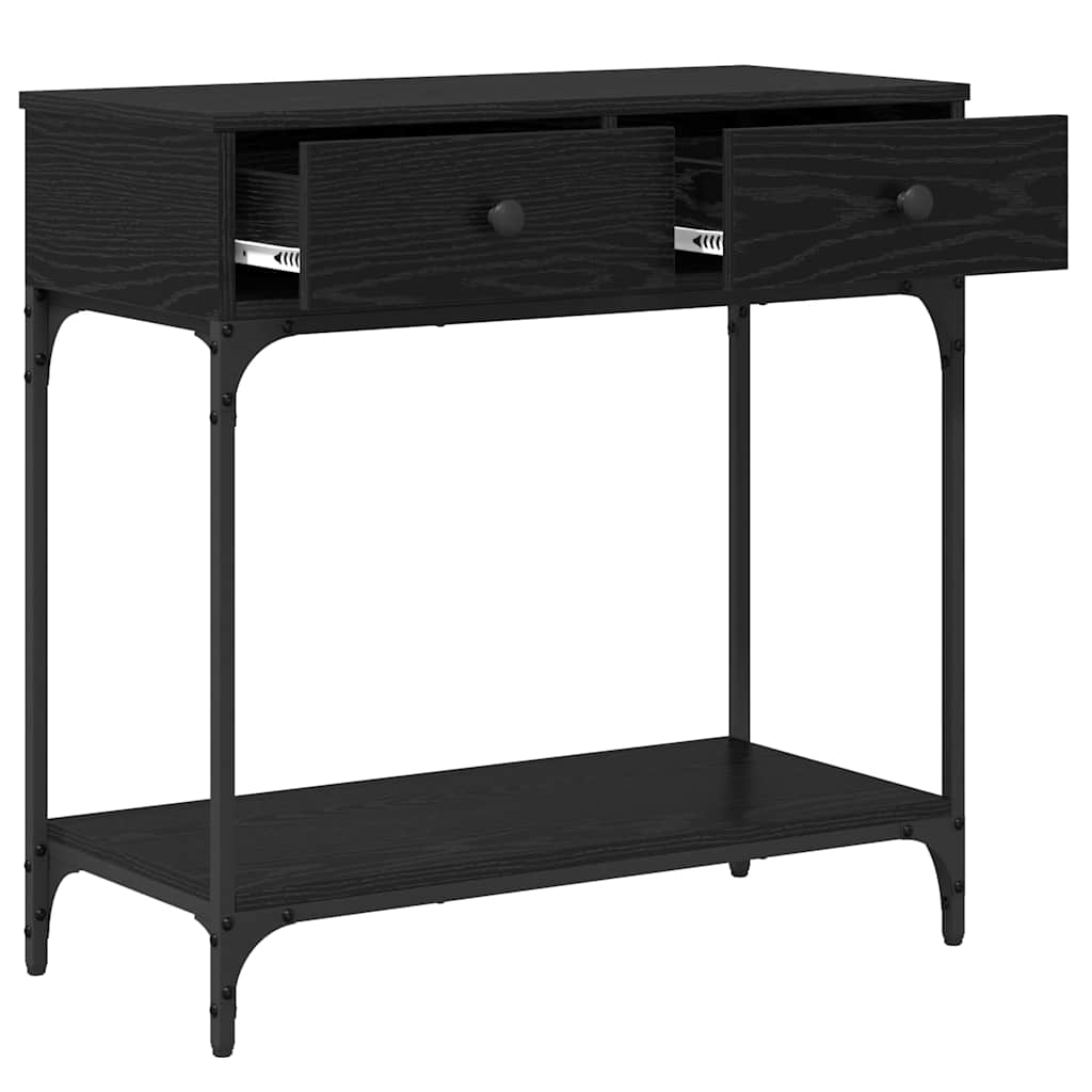 Konzolasztal fiókkal Musta tammi 75 x 34.5 x 75 cm Faanyag