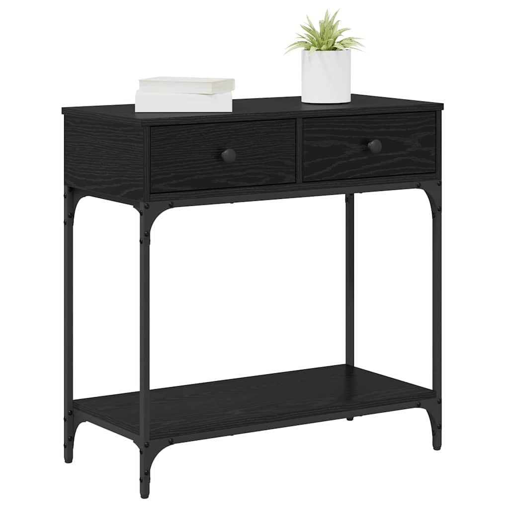 Konzolasztal fiókkal Musta tammi 75 x 34.5 x 75 cm Faanyag
