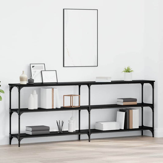 Konzolasztal Musta tammi 200 x 29 x 75 cm Műgyantás fa és fém