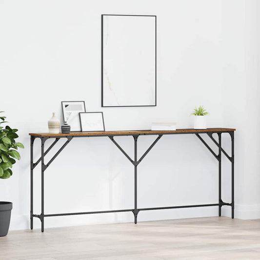 Konzolasztal Öreg fa 180 x 23 x 75 cm Műgyantás fa és fém