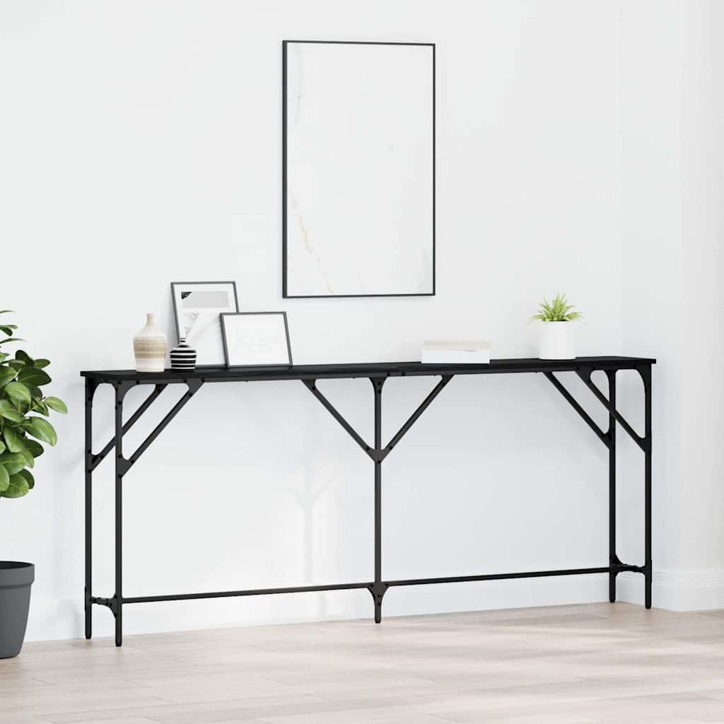 Konzolasztal Musta tammi 180 x 23 x 75 cm Műgyantás fa és fém