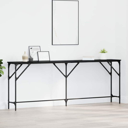 Konzolasztal Musta tammi 200 x 29 x 75 cm Műgyantás fa és fém