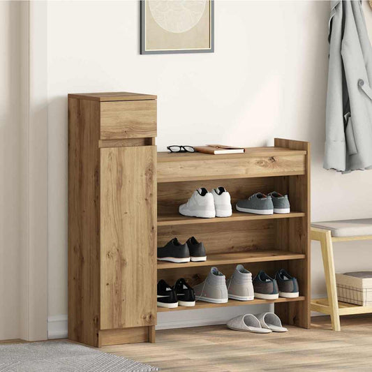 Cipősszekrény kézműves tölgy 100.5 x 28 x 100 cm Faanyag