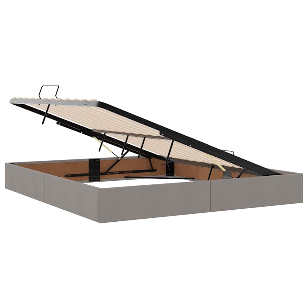 Ágy tárolóval és LED lámpával Tópszínű 180 x 200 cm Poliészter