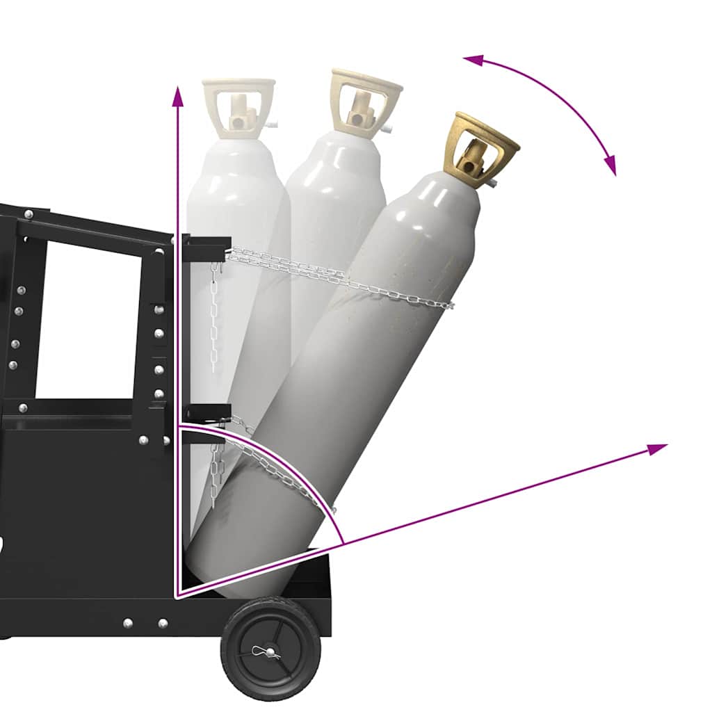 Hegesztőkocsi Fekete 91 x 47 x 96 cm Acél