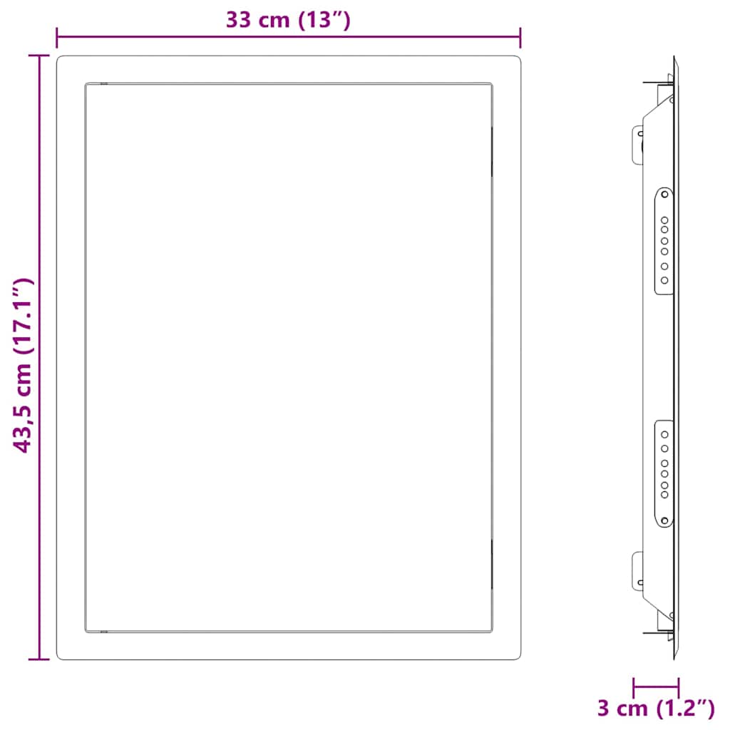 Hozzáférési panel Fehér 30 x 40 cm Acél