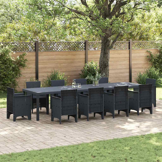 Kerti Asztal Antracit 350 x 100 x 73 cm polirattan