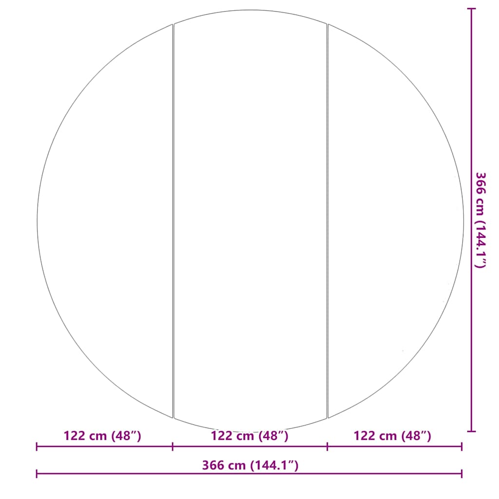 Medence alatlappal Fekete Ø 366 cm Poliészter geotextília