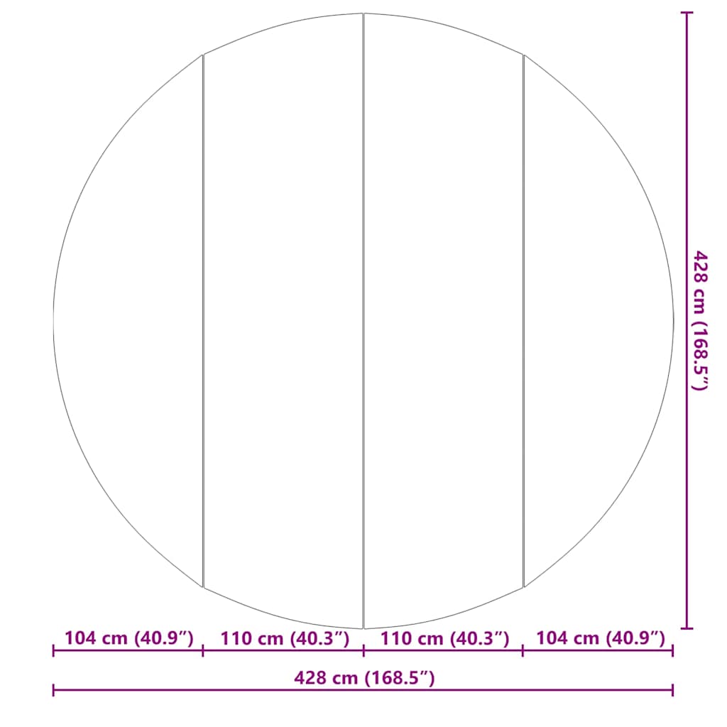 Medence alatlappal Fekete Ø 428 cm Poliészter geotextília
