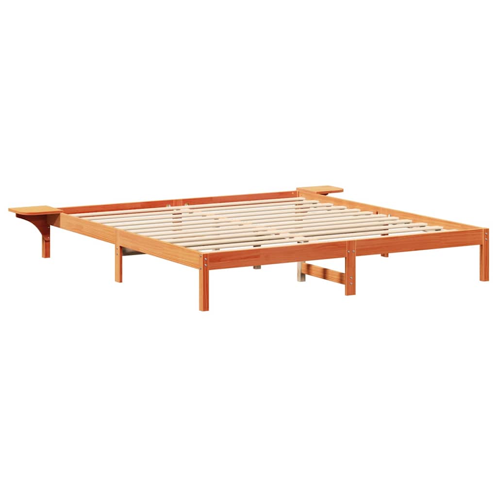 Ágykeret éjjeli szekrényekkel Barna 200 x 200 cm Viaszbarna