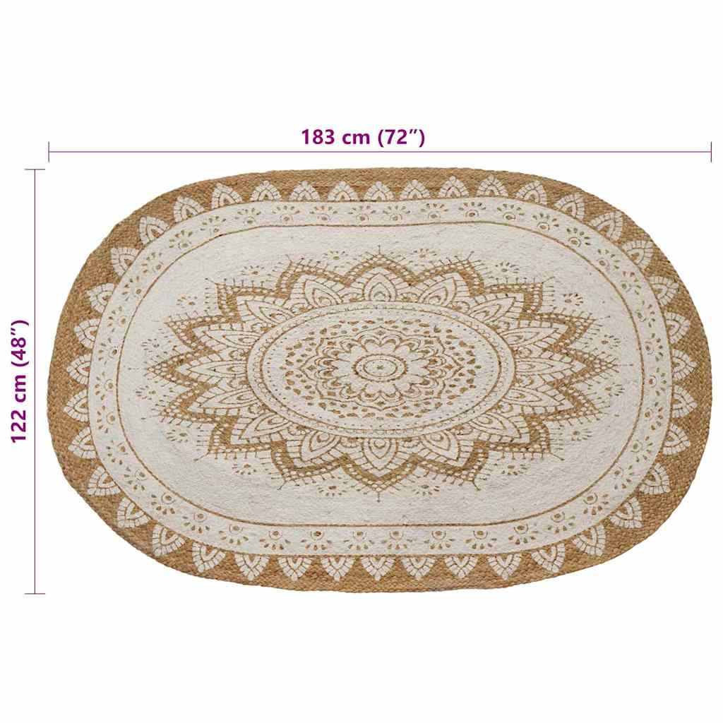 Szőnyeg Barna 122 x 183 cm Juta