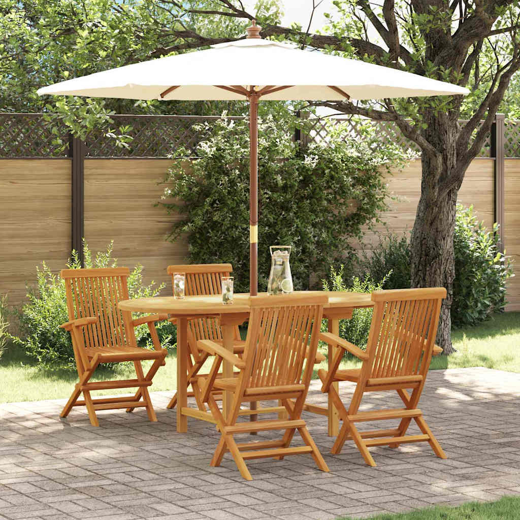Kert étkező szett 5 pcs Barna 160 x 80 x 75 cm Tömör tíkfa