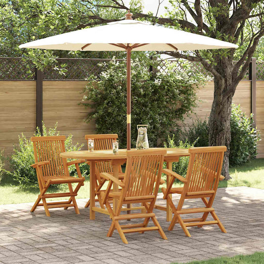 Kert étkező szett 5 pcs Barna 160 x 80 x 75 cm Tömör tíkfa