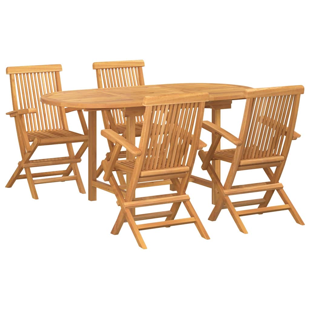 Kert étkező szett 5 pcs Barna 160 x 80 x 75 cm Tömör tíkfa