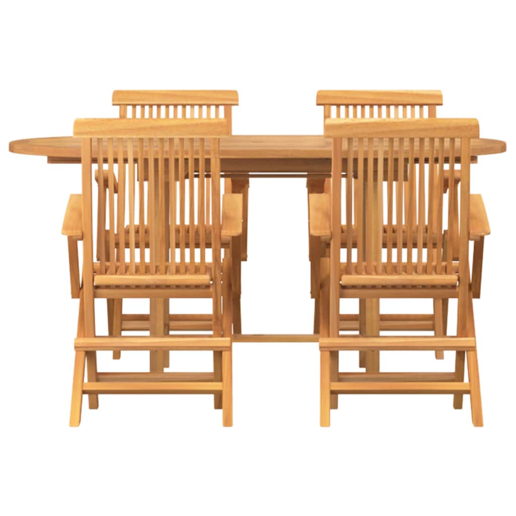 Kert étkező szett 5 pcs Barna 160 x 80 x 75 cm Tömör tíkfa