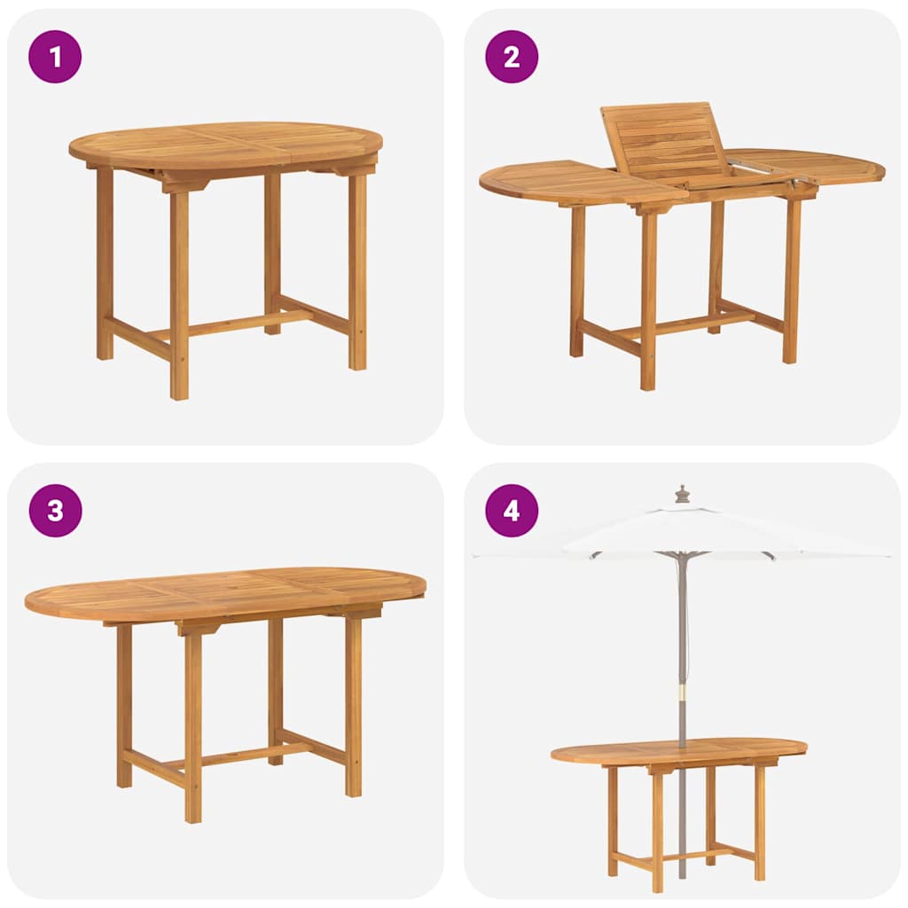 Kert étkező szett 5 pcs Barna 160 x 80 x 75 cm Tömör tíkfa