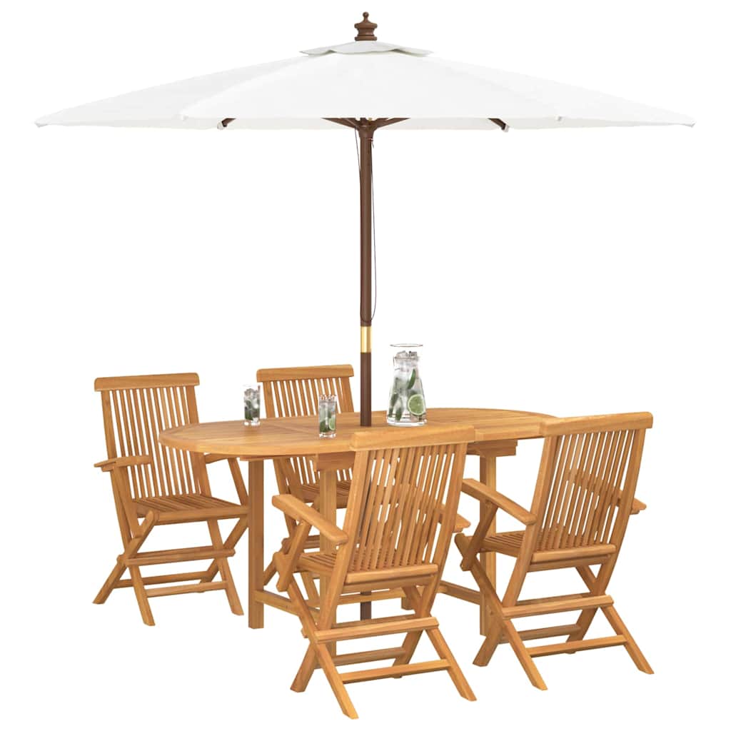 Kert étkező szett 5 pcs Barna 160 x 80 x 75 cm Tömör tíkfa