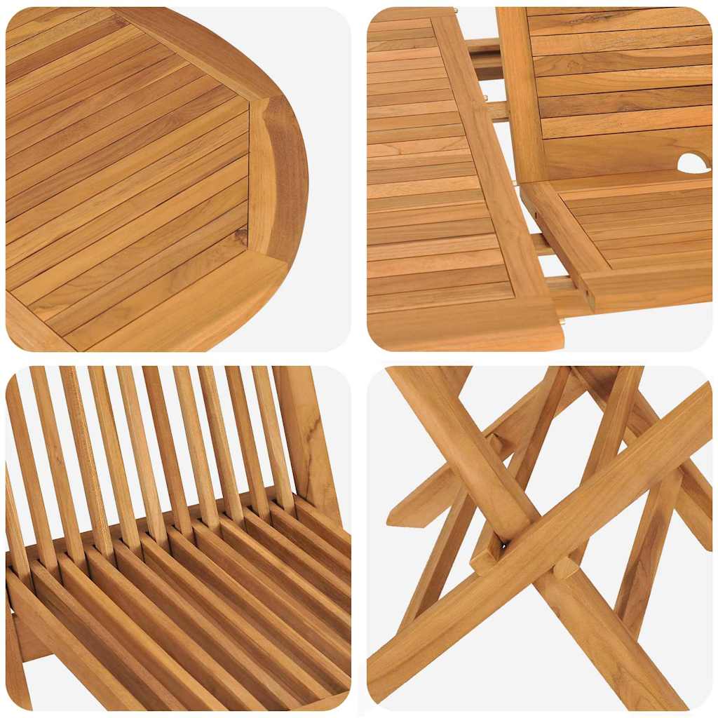 Kert étkező szett 7 pcs Barna 160 x 80 x 75 cm Tömör tíkfa