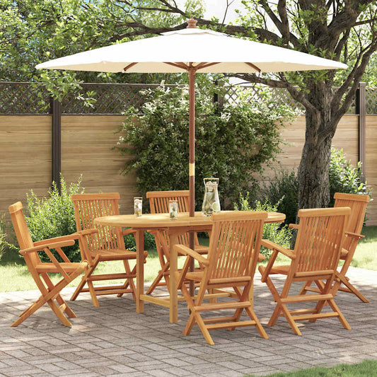 Kert étkező szett 7 pcs Barna 160 x 80 x 75 cm Tömör tíkfa