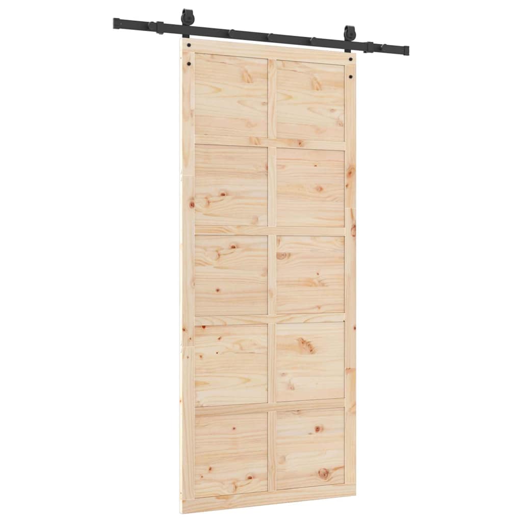 Csúszó ajtó Barna 80 x 208 cm Tömör fenyőfa