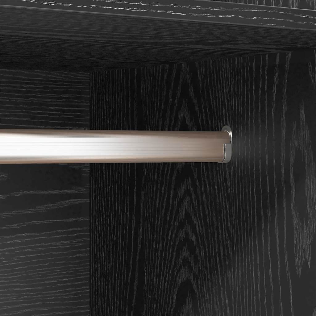 Ruhásszekrény tárolóval Musta tammi Faanyag