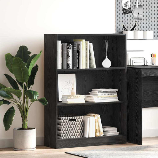 Könyvespolc Musta tammi 80 x 24 x 109 cm Faanyag