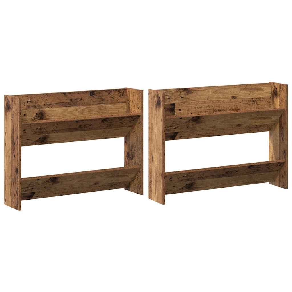 Cipőszekrény polcokkal 2 pcs Régi fa 80 x 18 x 60 cm Faanyag