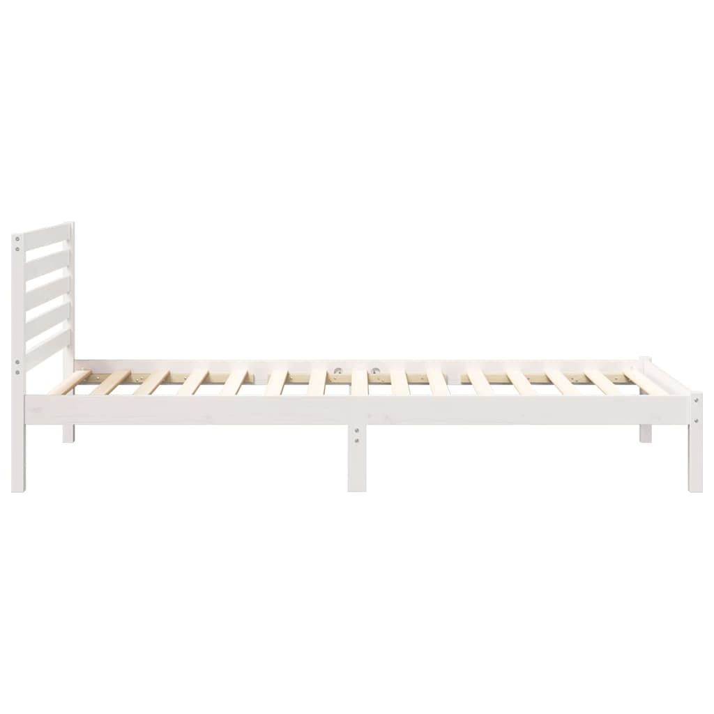 Ágykeret fejtámlával Fehér 80 x 210 cm Tömör fenyőfa