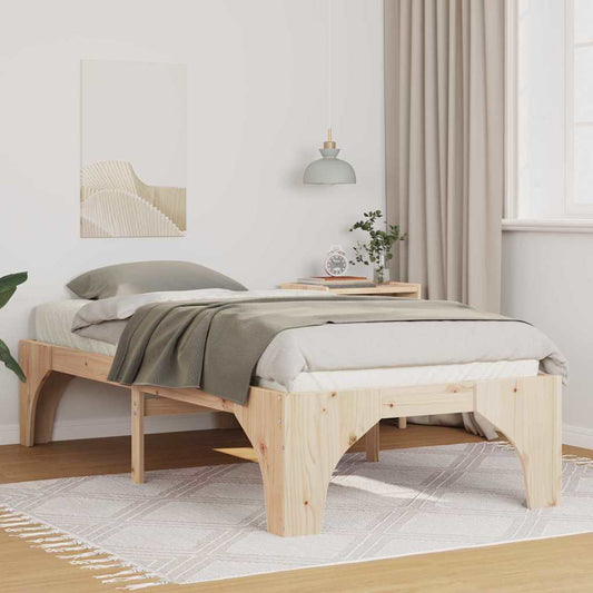 Földi ágykeret tárolóval Barna 80 x 200 cm Tömör fenyőfa