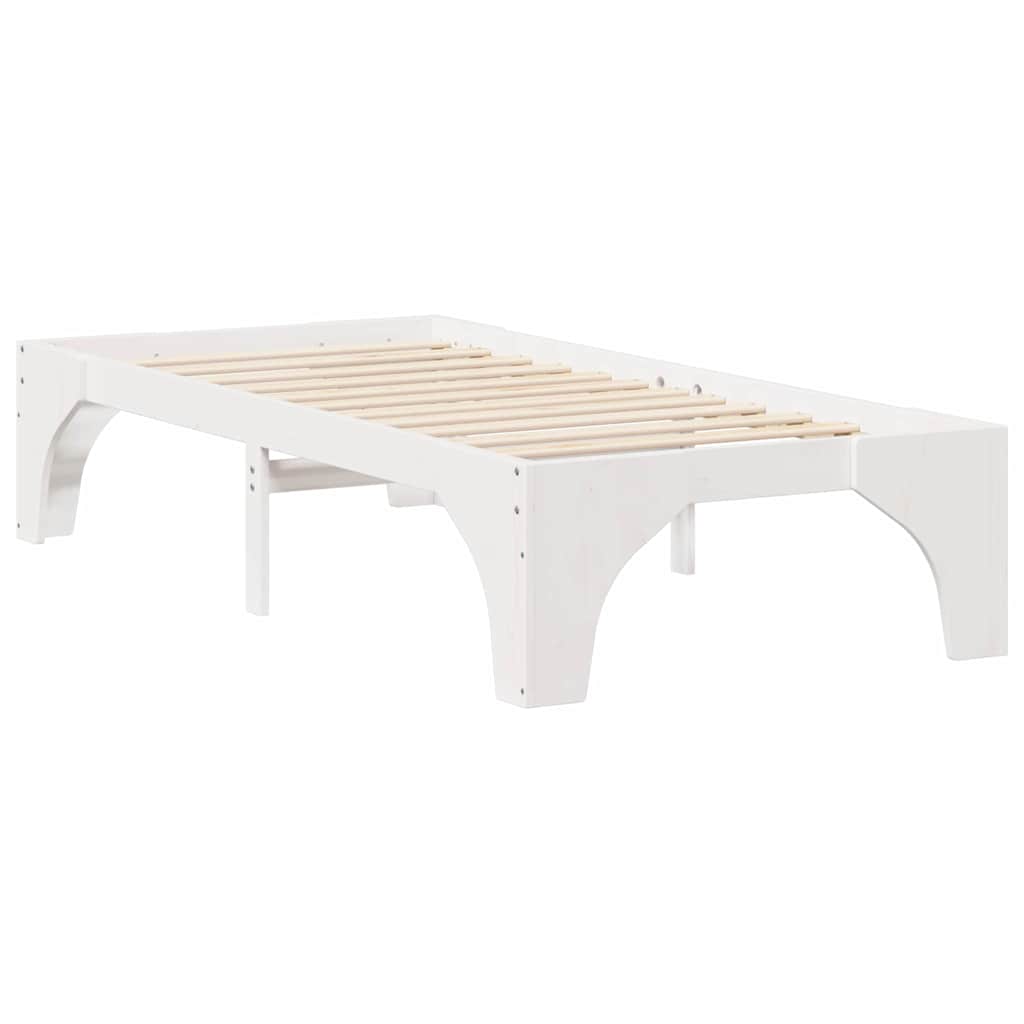 Földi ágykeret Fehér 90 x 190 cm Tömör fenyőfa