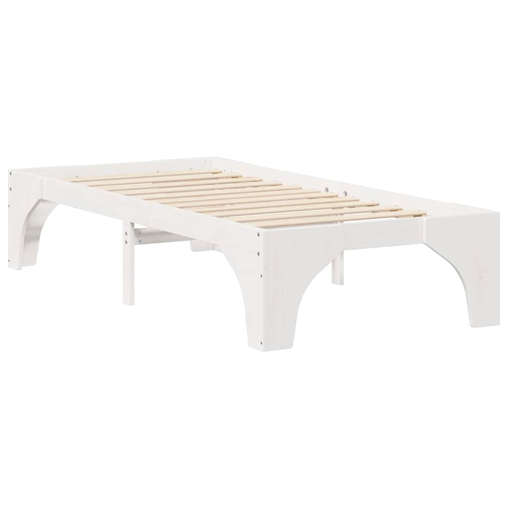 Földi ágykeret Fehér 90 x 190 cm Tömör fenyőfa