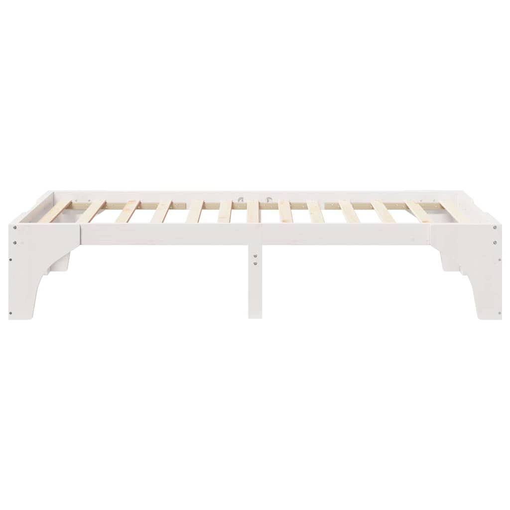 Földi ágykeret Fehér 90 x 190 cm Tömör fenyőfa